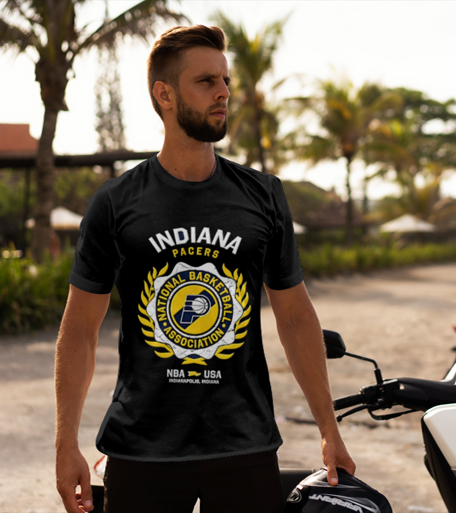 Indiana Pacers NBA National Basketball Association Laurel Wreath T-Shirt