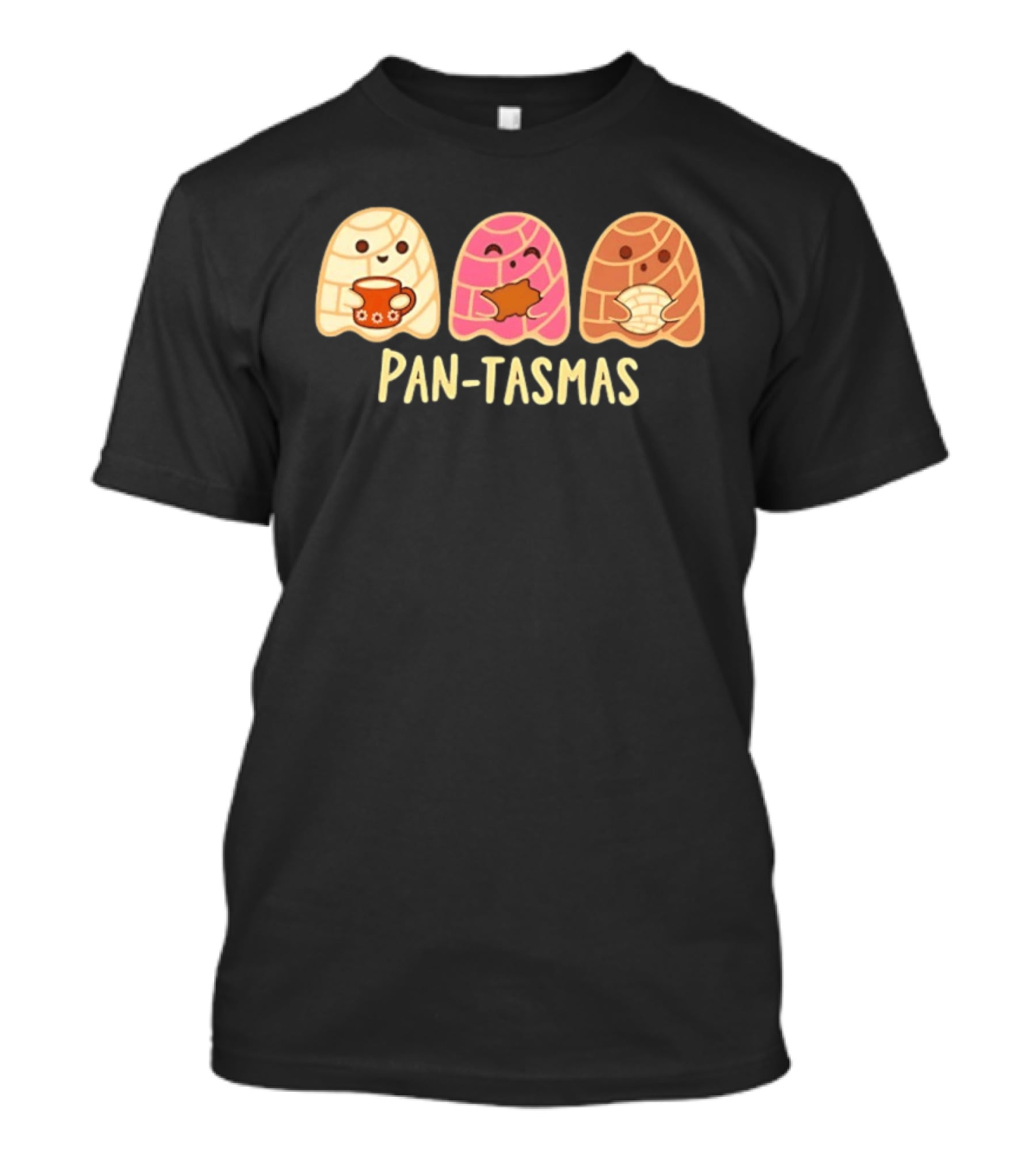 Pan Tasmas Concha Bread Cartoon Characters T-Shirt