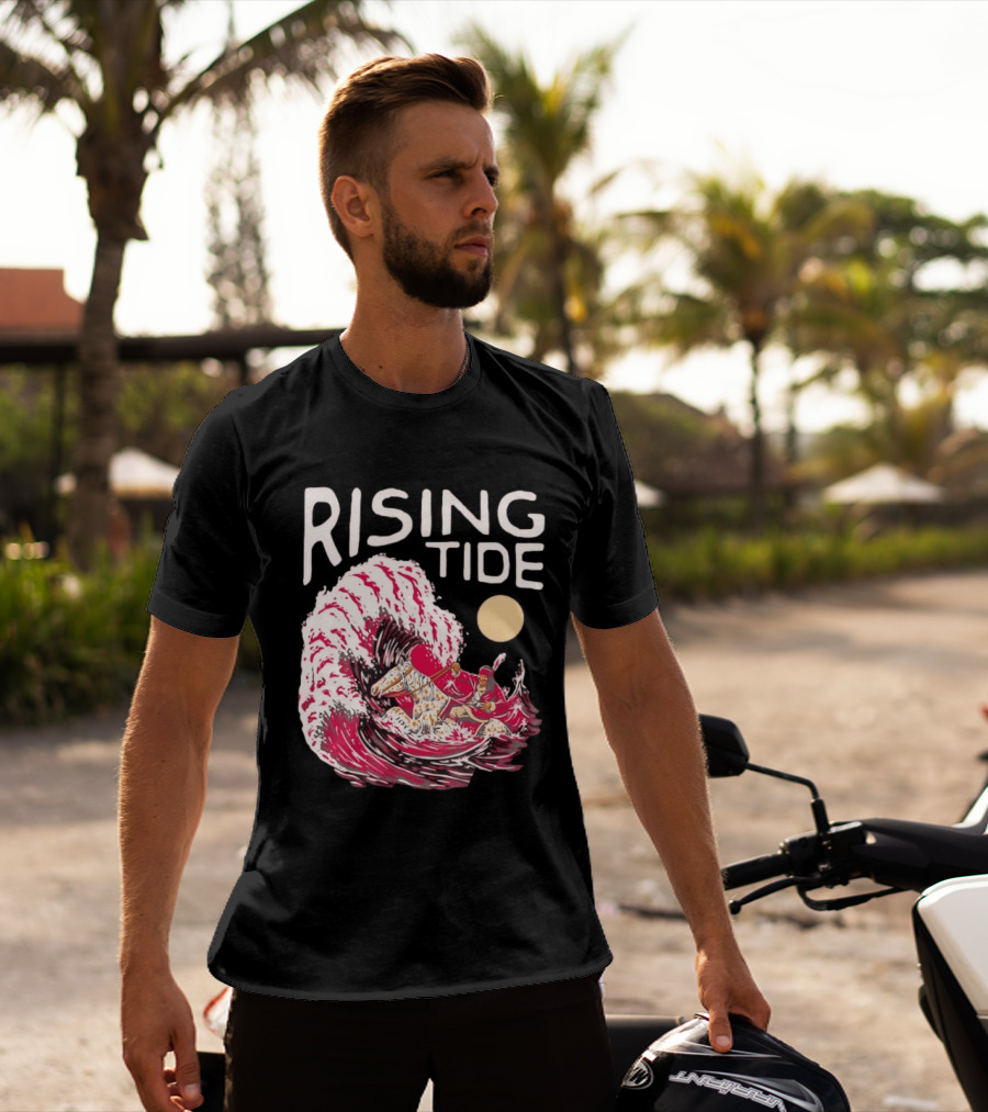 Rising Tide The Great Wave Off Kanagawa Samurai Rider T-Shirt
