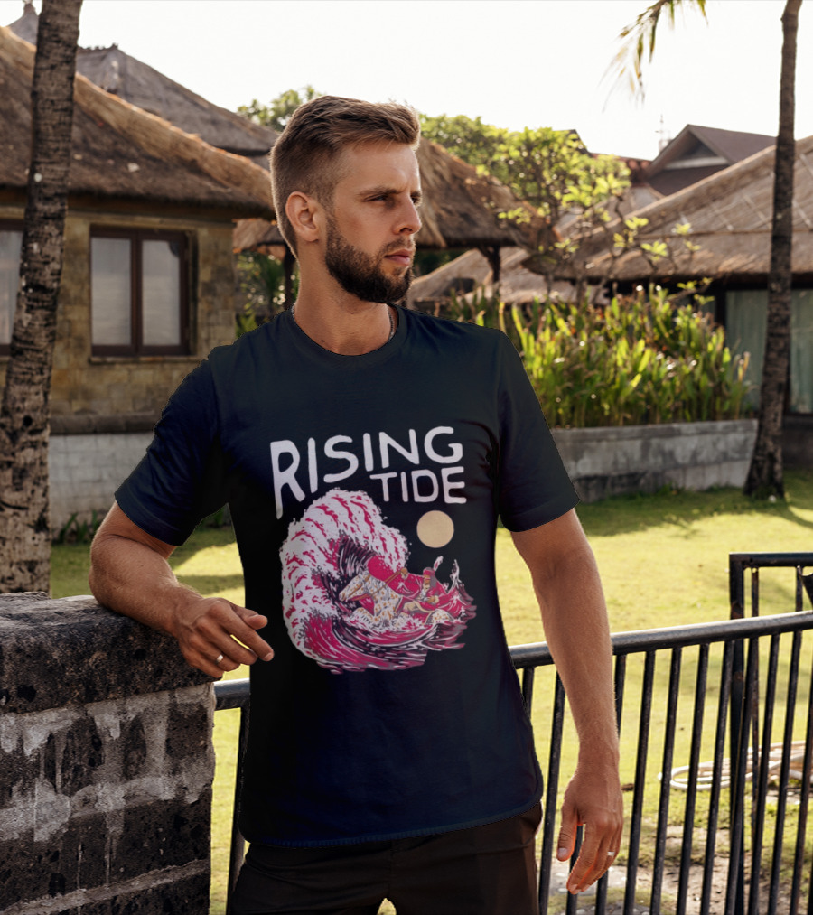 Rising Tide The Great Wave Off Kanagawa Samurai Rider T-Shirt