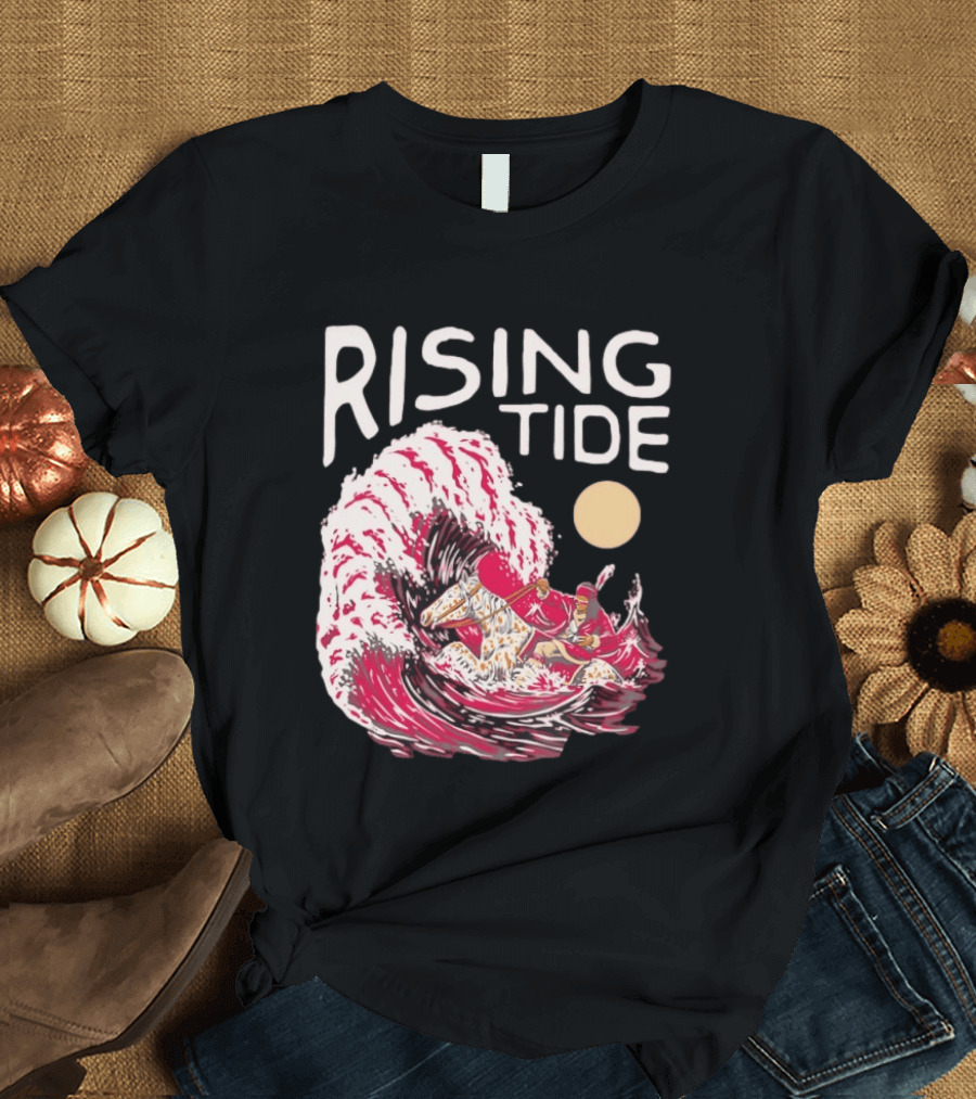 Rising Tide The Great Wave Off Kanagawa Samurai Rider T-Shirt
