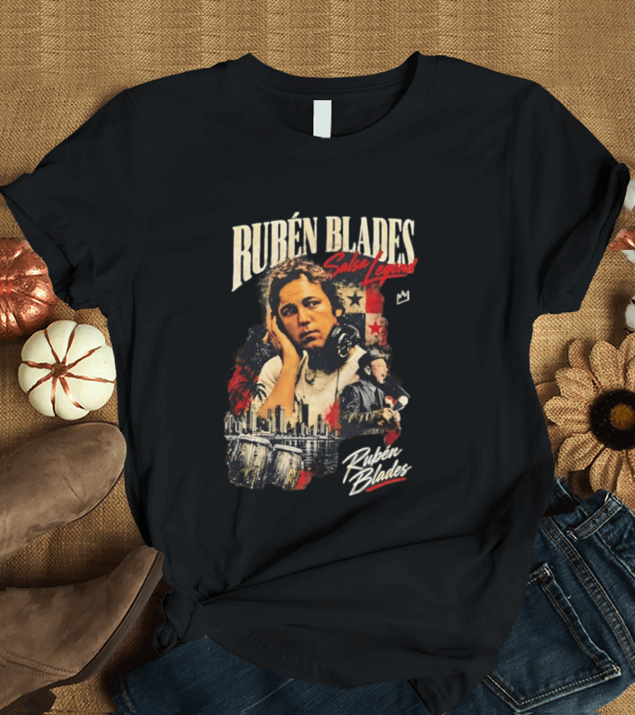 Rubén Blades Salsa Legend Panama City Skyline Musical Legacy T-Shirt