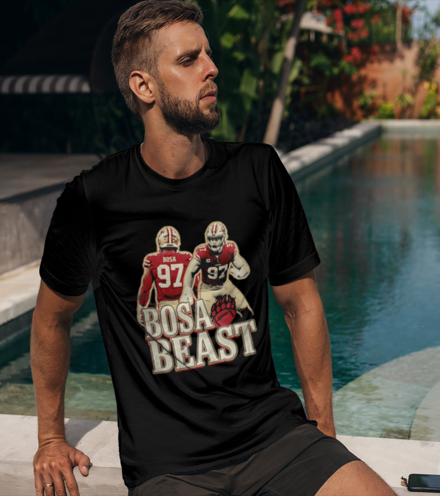San Francisco 49ers Nick Bosa Beast Bear Claw Football Player 97 T-Shirt