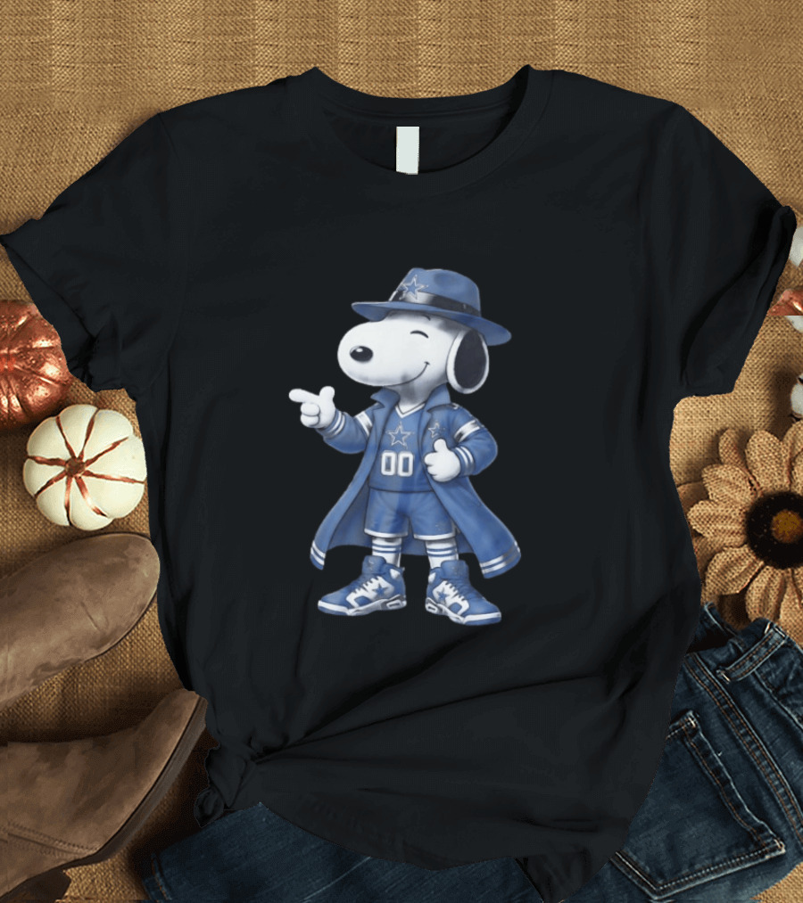 Snoopy Dallas Cowboys 00 Jersey Peanuts Character NFL Team Fan T-Shirt