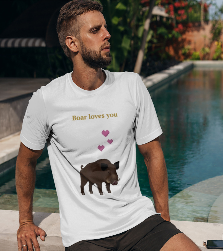 Boar Loves You With Pink Hearts T-Shirt