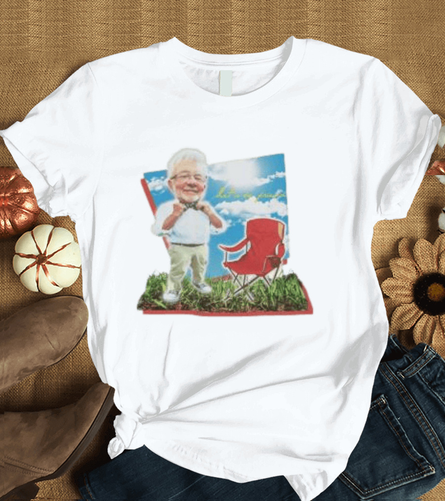 John Chungus Store The John Chungus Show Red Chair And Bowtie Outdoors Clouds Blue Sky T-Shirt