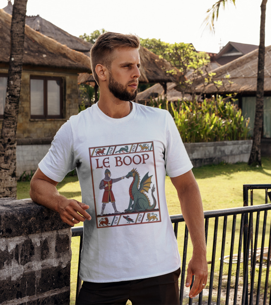 Le Boop Dragon And Knight Nostalgia Fantasy T-Shirt