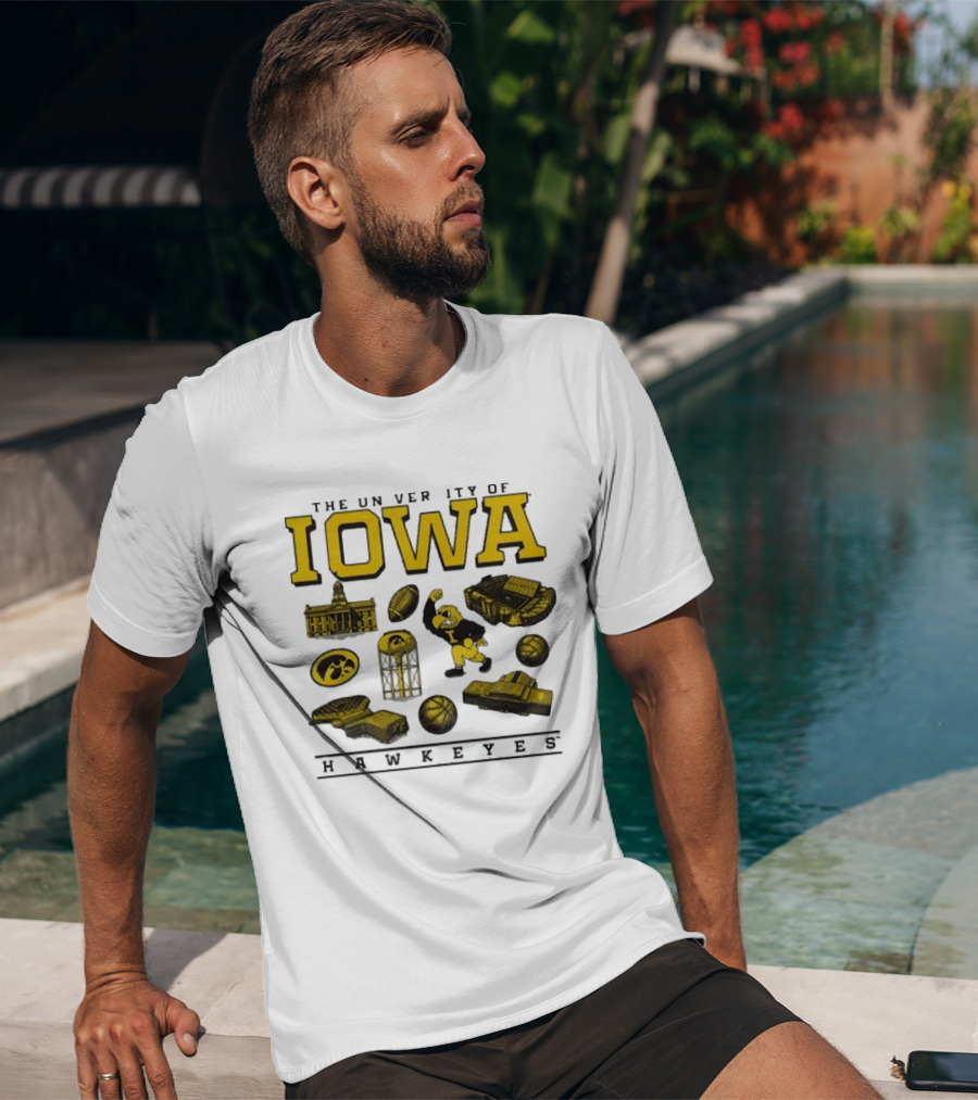 The University Of Iowa Hawkeyes Football Iconography Island T-Shirt