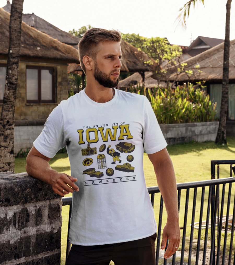 The University Of Iowa Hawkeyes Football Iconography Island T-Shirt