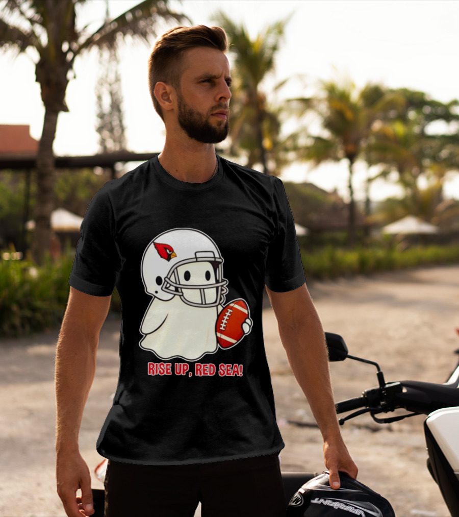 Arizona Cardinals Ghost Football Halloween Rise Up Red Sea 2026 T-Shirt