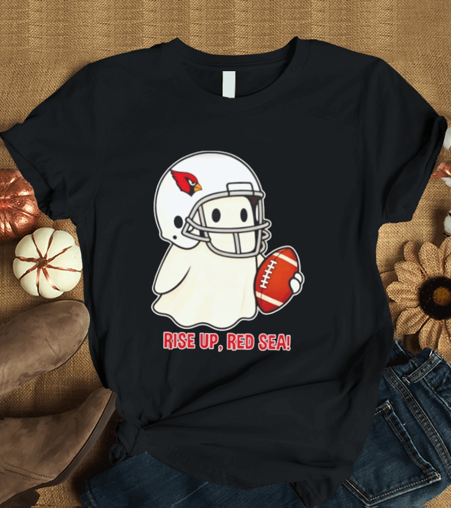 Arizona Cardinals Ghost Football Halloween Rise Up Red Sea 2026 T-Shirt