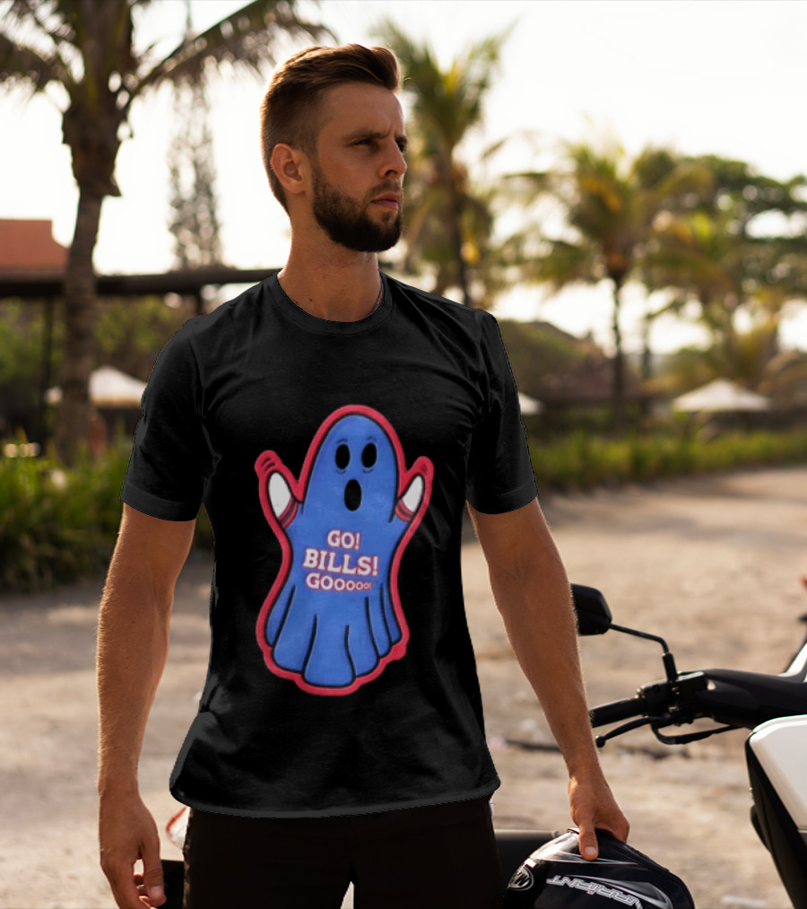 GO Bills Gooooo Blue Ghost In Sports Sleeves T-Shirt