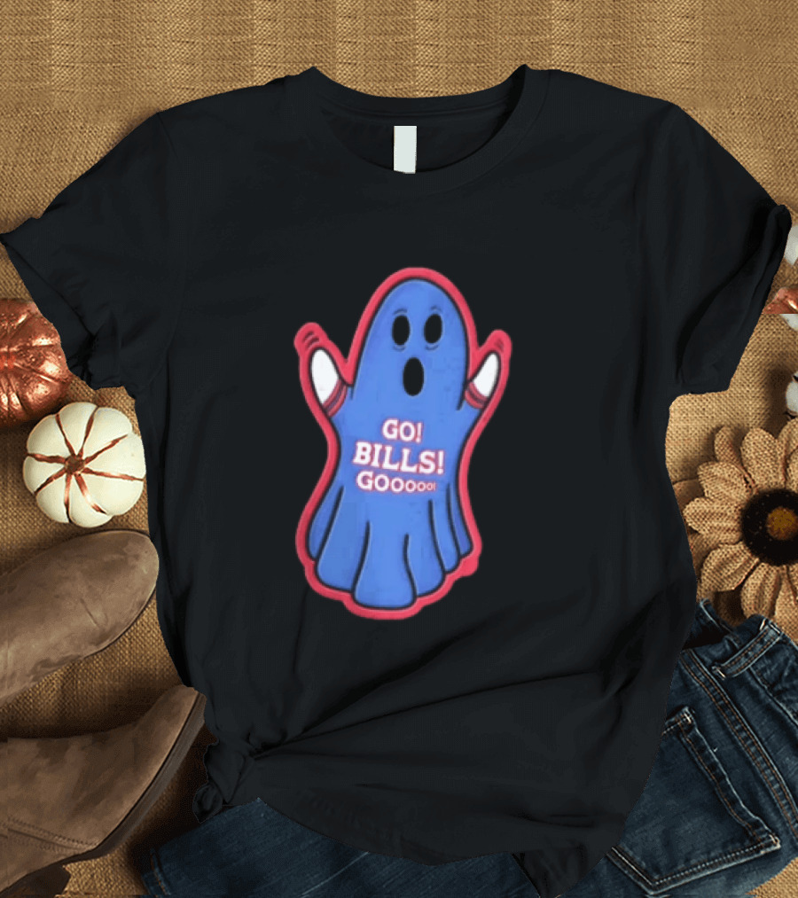 GO Bills Gooooo Blue Ghost In Sports Sleeves T-Shirt