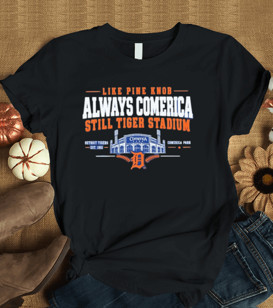 Detroit Tigers Comerica Park Pine Knob Tiger Stadium Fan T-Shirt