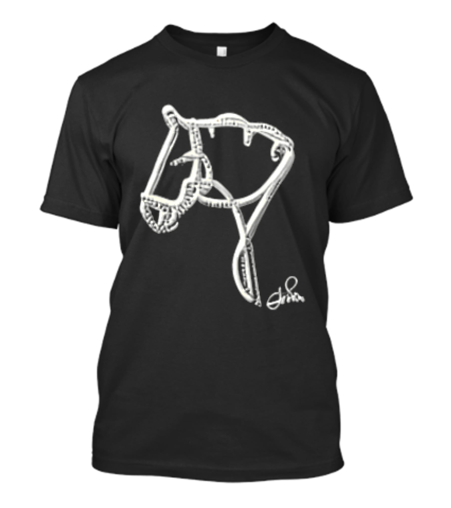Lover Saraatit Done A Gathinb Apn Smapl Lack Horse Sketch T-Shirt