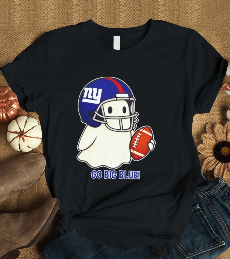 New York Giants Ghost Go Big Blue Halloween 2026 Football T-Shirt
