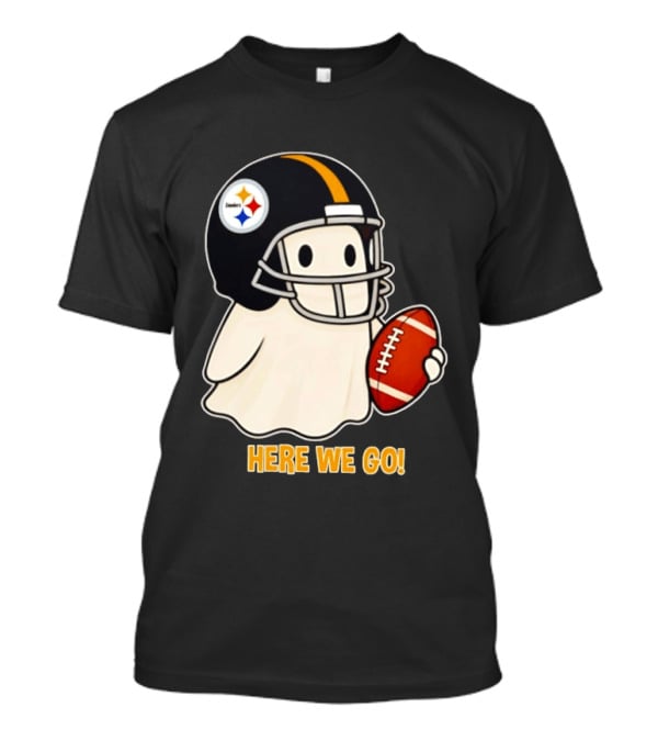 Pittsburgh Steelers Halloween Ghost Football Here We Go 2026 T-Shirt