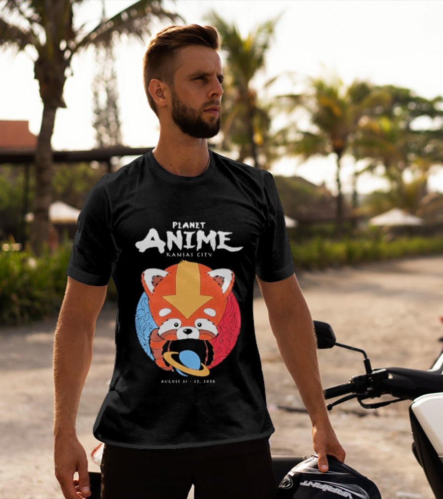 Planet Anime Kansas City August 21 2026 Panda Red Avatar Blue Circle T-Shirt
