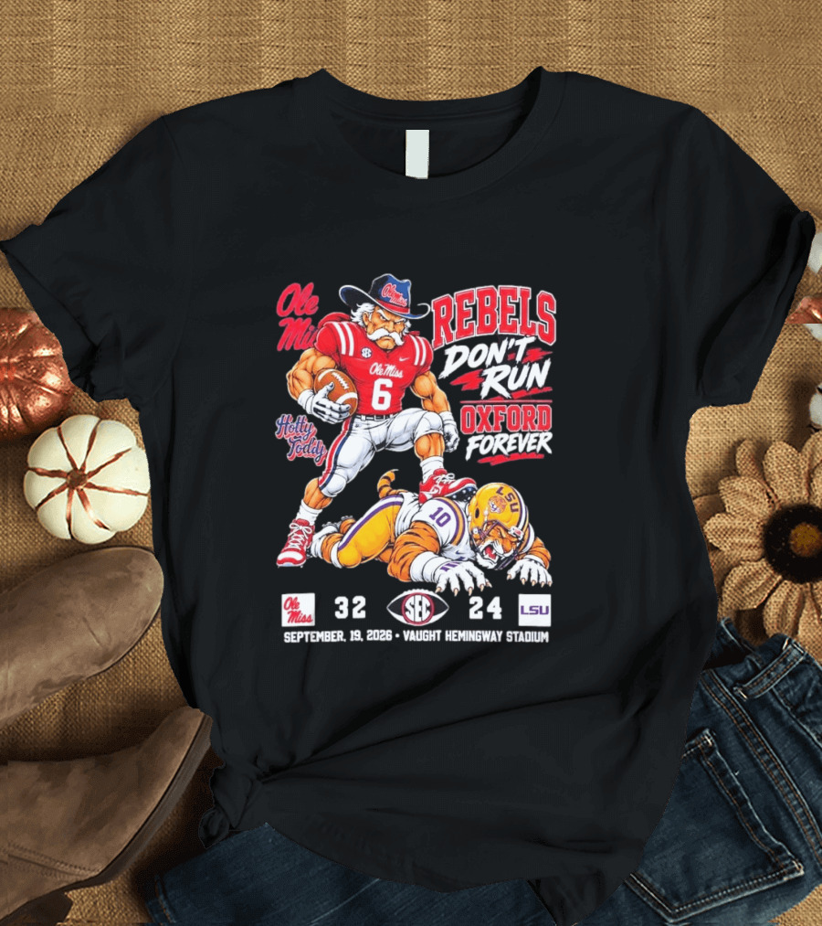 Ole Miss Rebels Victory 32 24 Over LSU September 19 2026 Vaught Hemingway Stadium T-Shirt