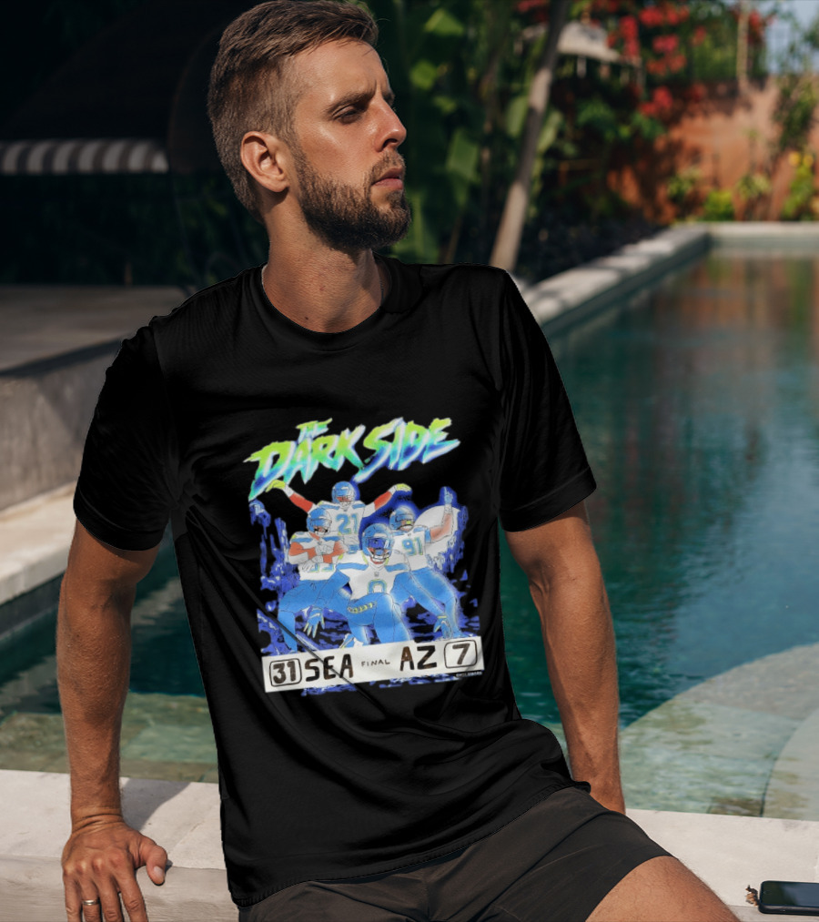 The Dark Side Seattle 31 Arizona 7 Final Score Players Celebration T-Shirt