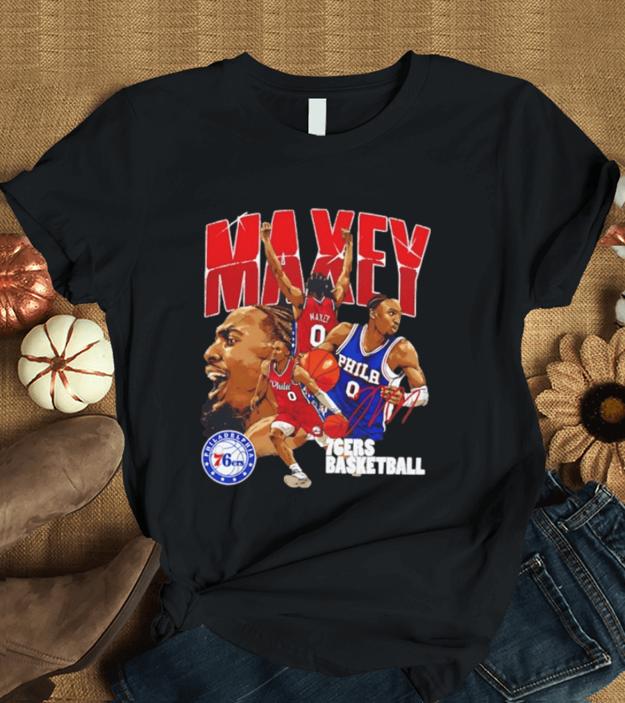 Tyrese Maxey Philadelphia 76ers Collage T-Shirt