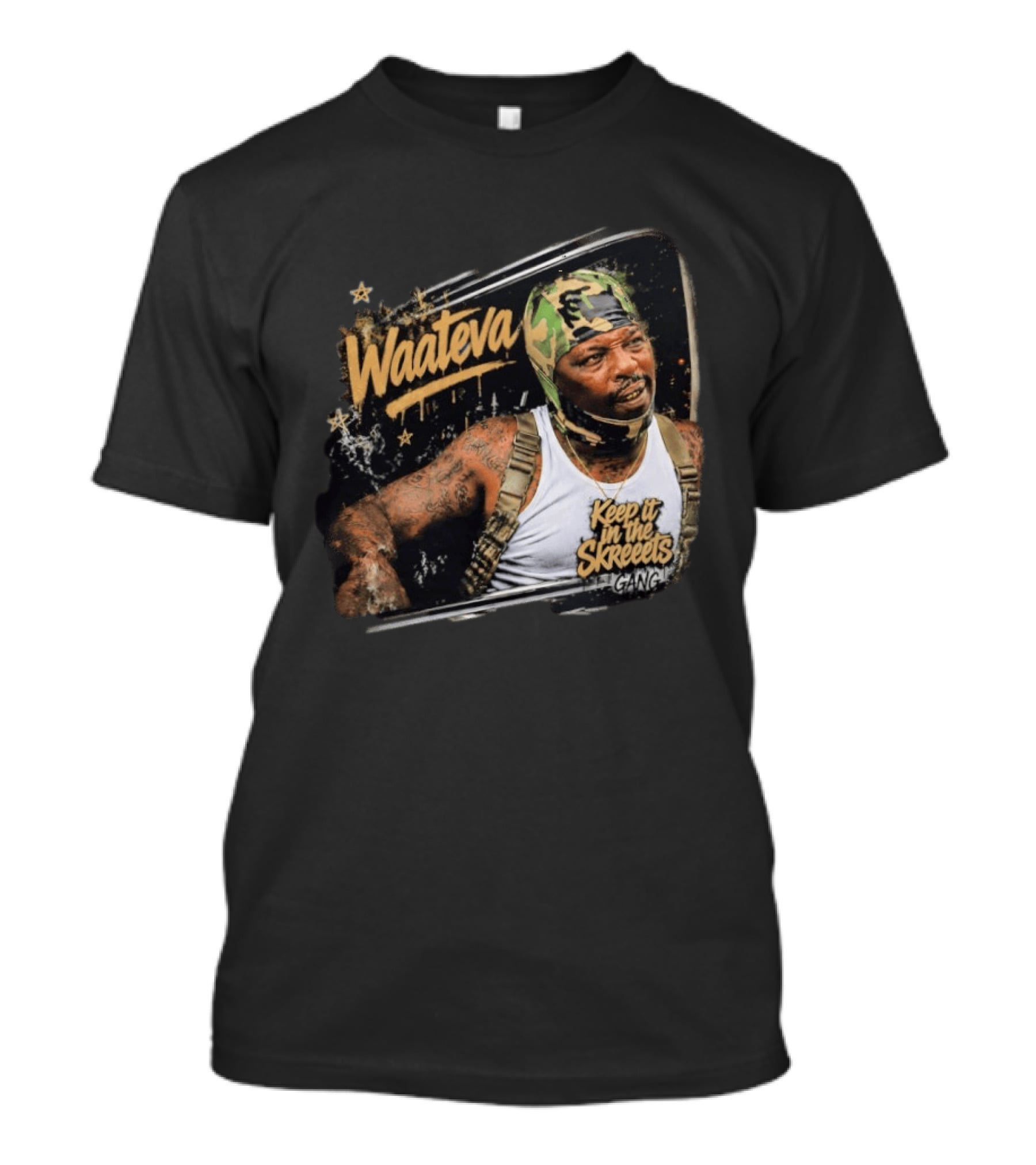 Waateva Keep It In The Skreeets Gang Camouflage Bandana T-Shirt