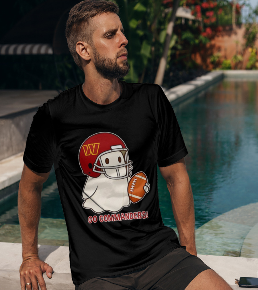 Washington Commanders Halloween Ghost Football Go Commanders 2026 T-Shirt