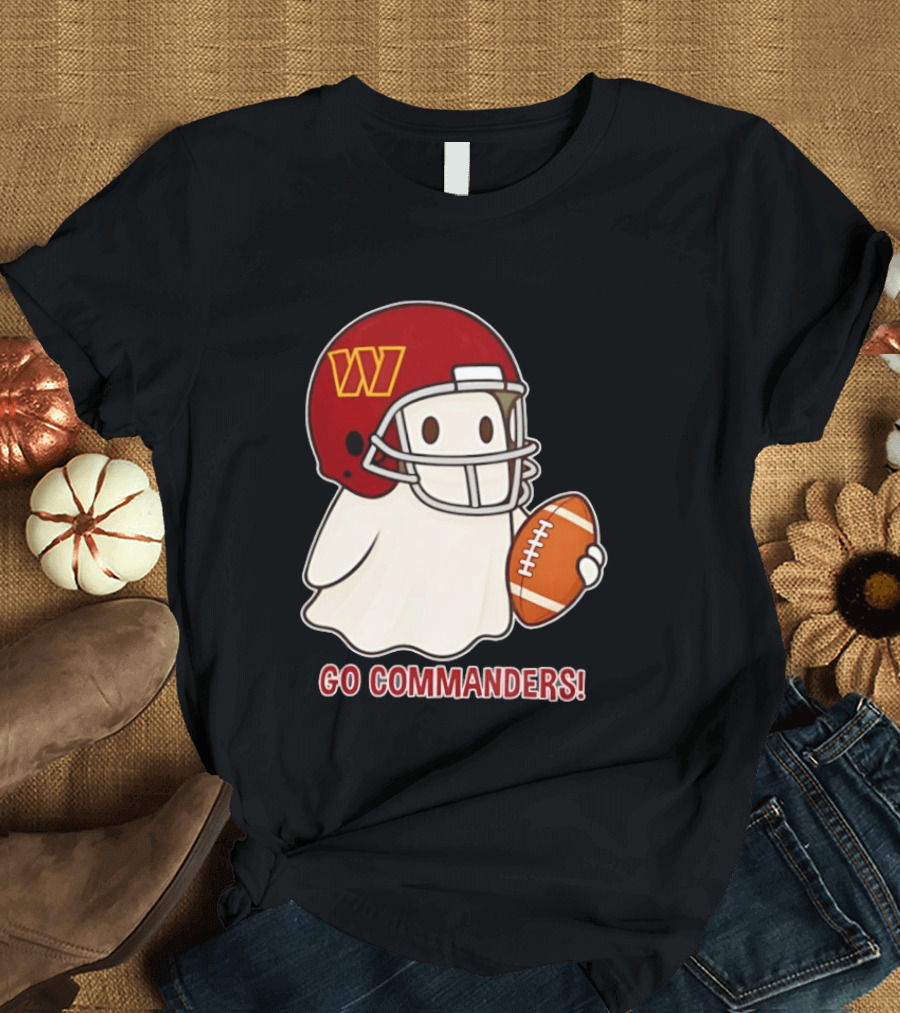 Washington Commanders Halloween Ghost Football Go Commanders 2026 T-Shirt