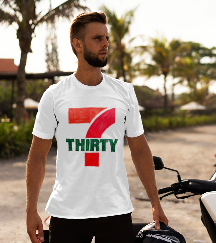 Asspizza Store 7 Thirty Hand Drawn Red Green Number T-Shirt