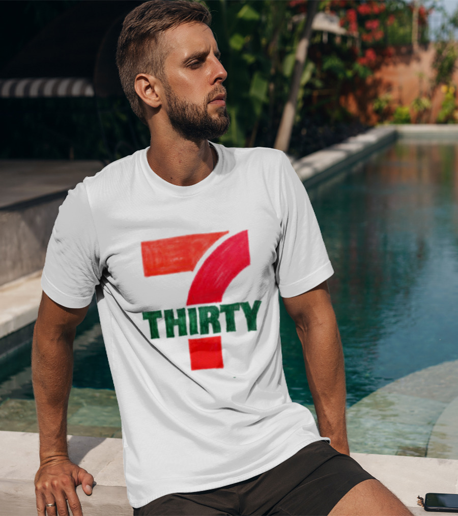 Asspizza Store 7 Thirty Hand Drawn Red Green Number T-Shirt