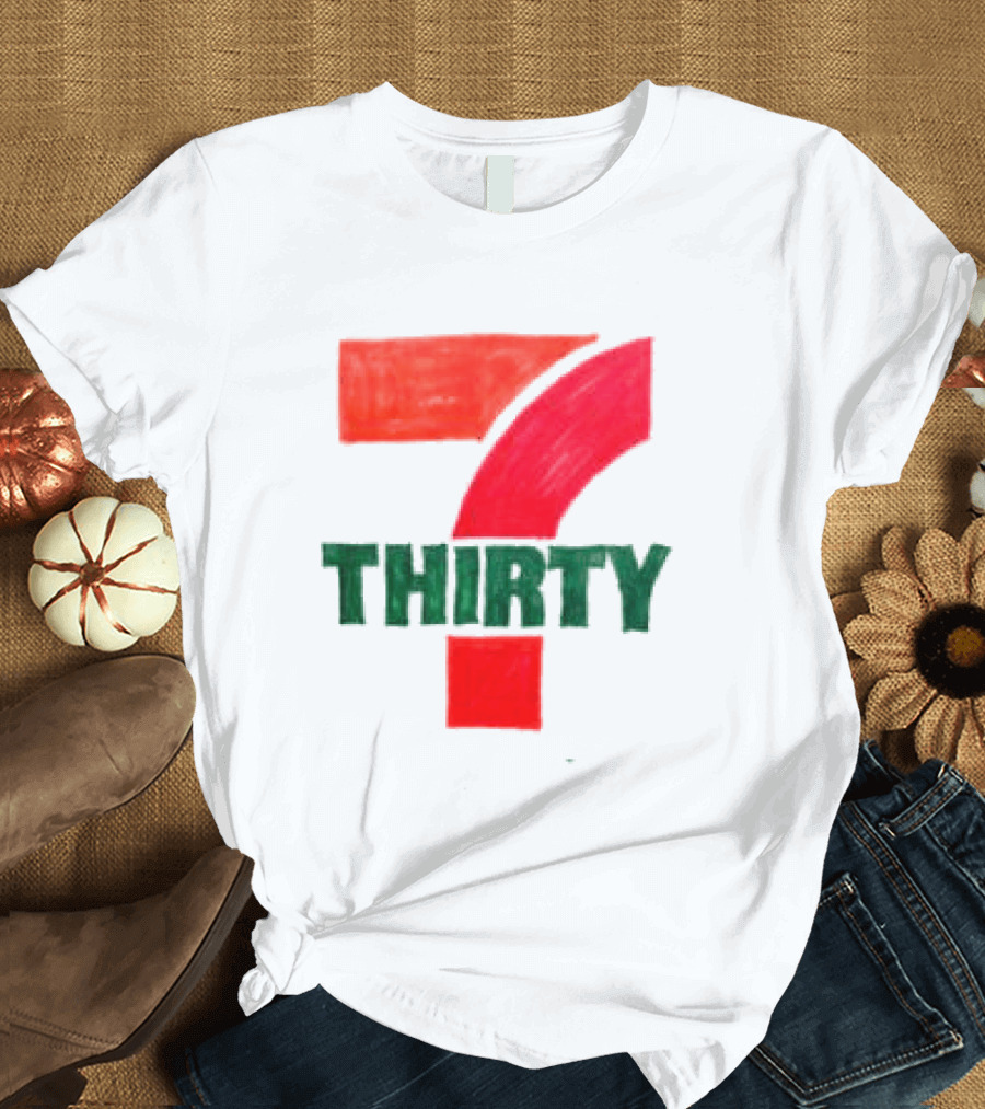 Asspizza Store 7 Thirty Hand Drawn Red Green Number T-Shirt