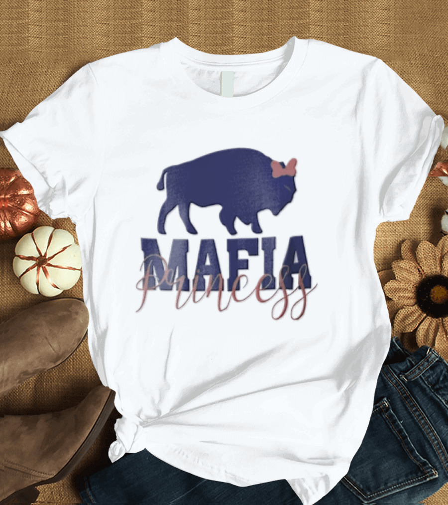 Buffalo Bills Mafia Princess Blue Buffalo Red Bow T-Shirt
