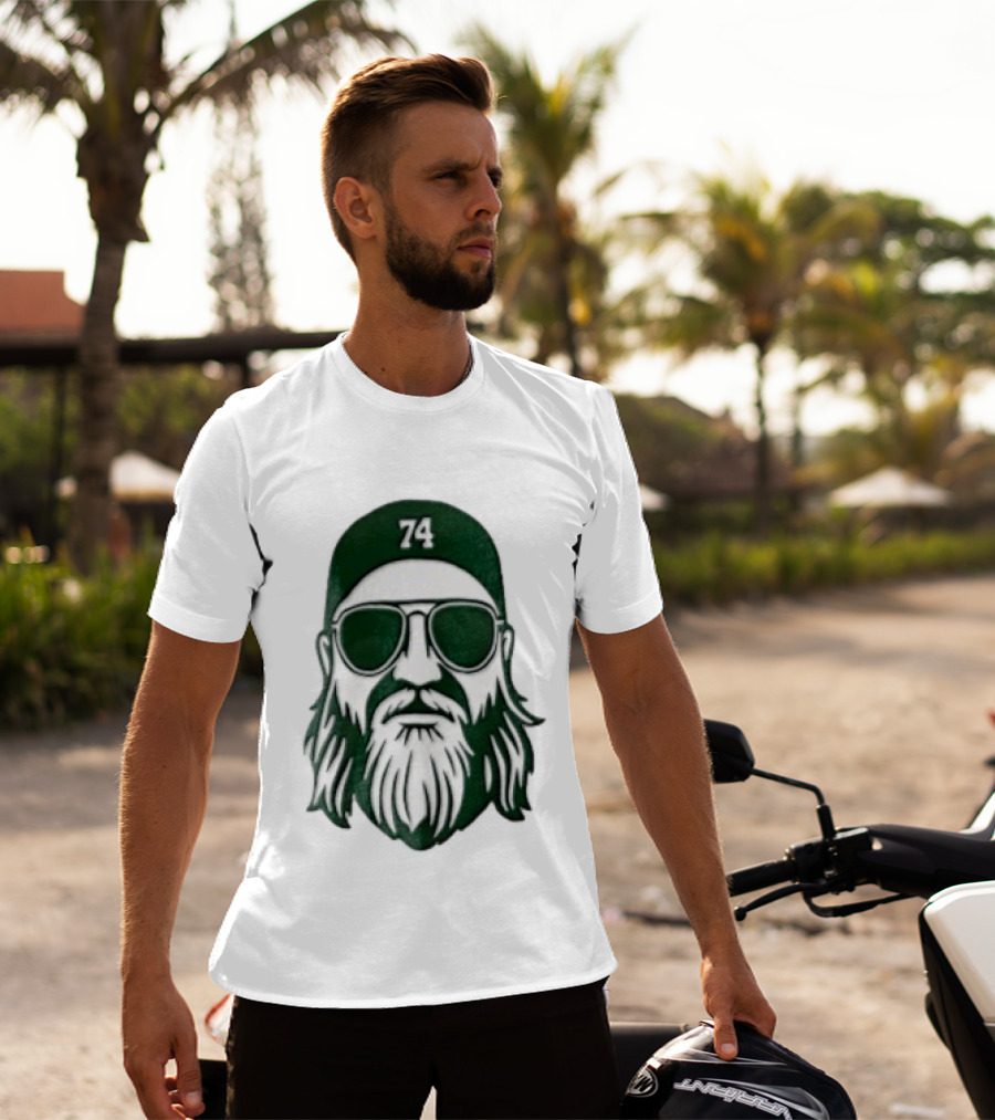 Bearded Man Sunglasses Hat 74 T-Shirt