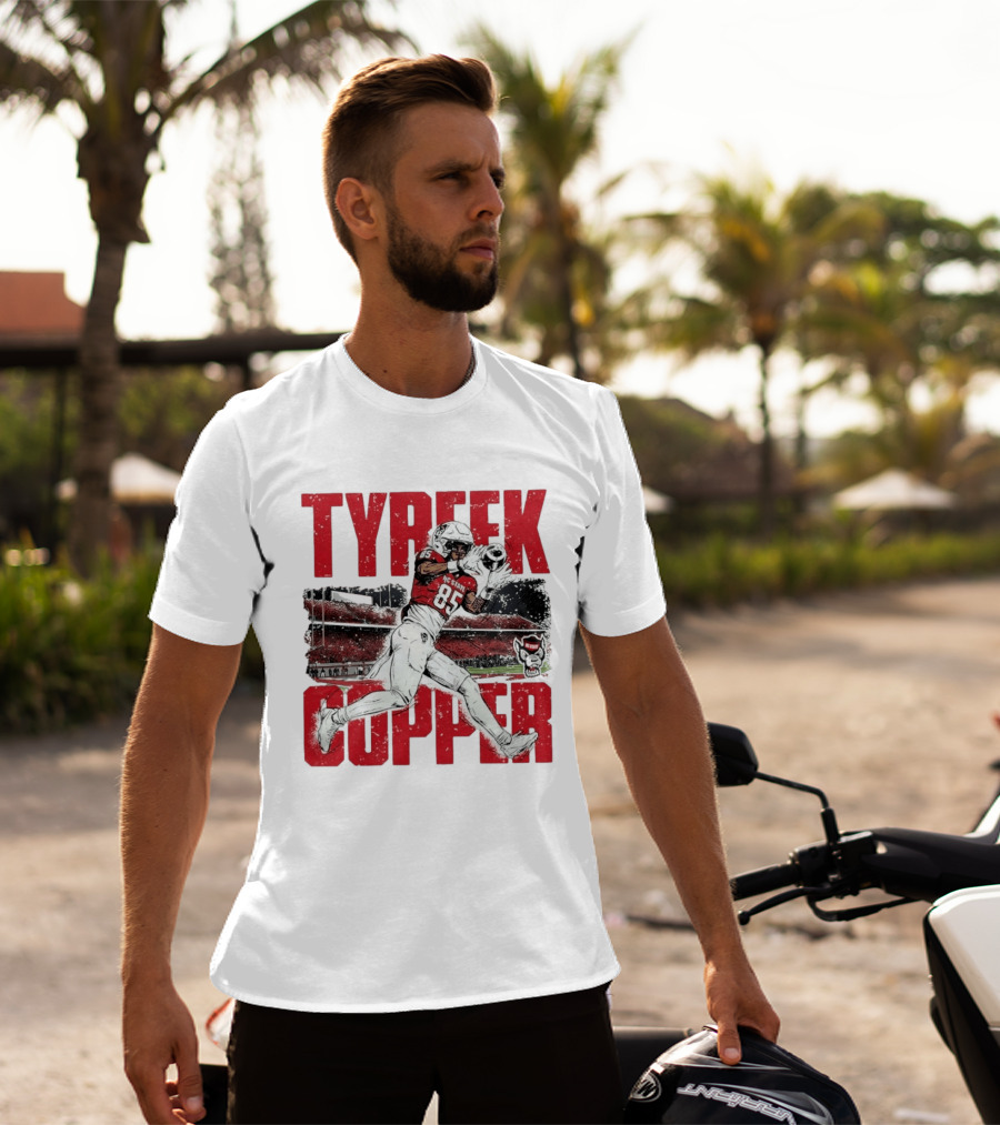 NCAA Football NC State Wolfpack Tyreek Copper Catching Highlight Caricature T-Shirt