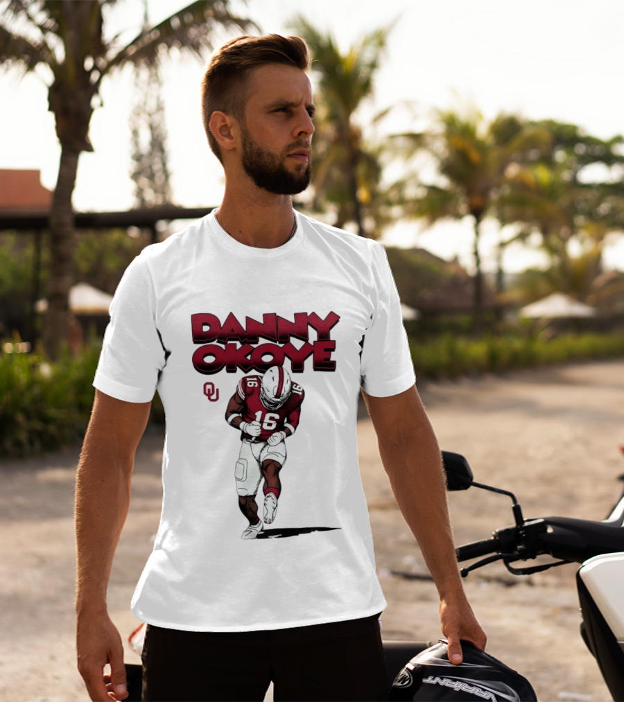 NCAA Football Oklahoma Sooners No 16 Danny Okoye Caricature OU T-Shirt