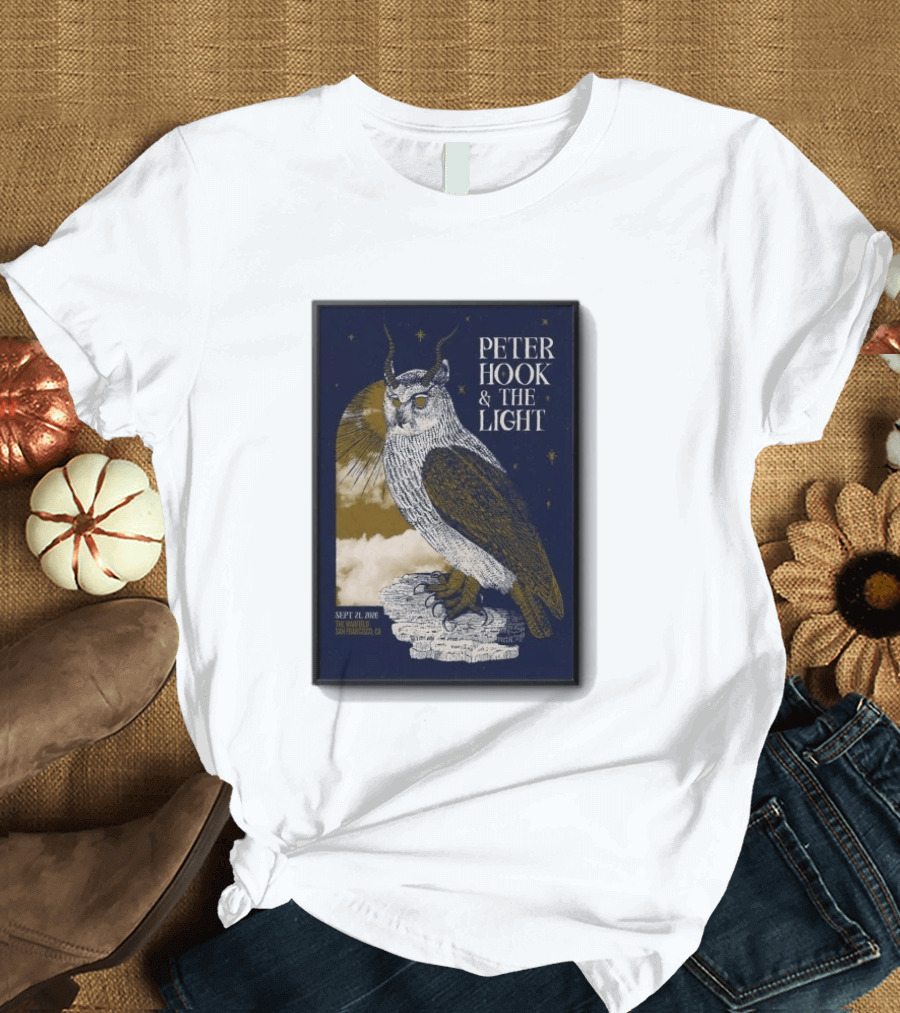Peter Hook & The Light Sept 21 2026 San Francisco CA Owl T-Shirt
