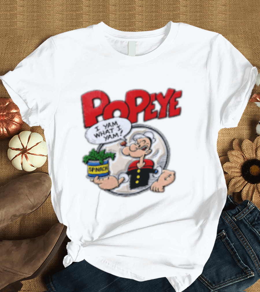 Popeye I Yam What I Yam Spinach Classic Cartoon T-Shirt