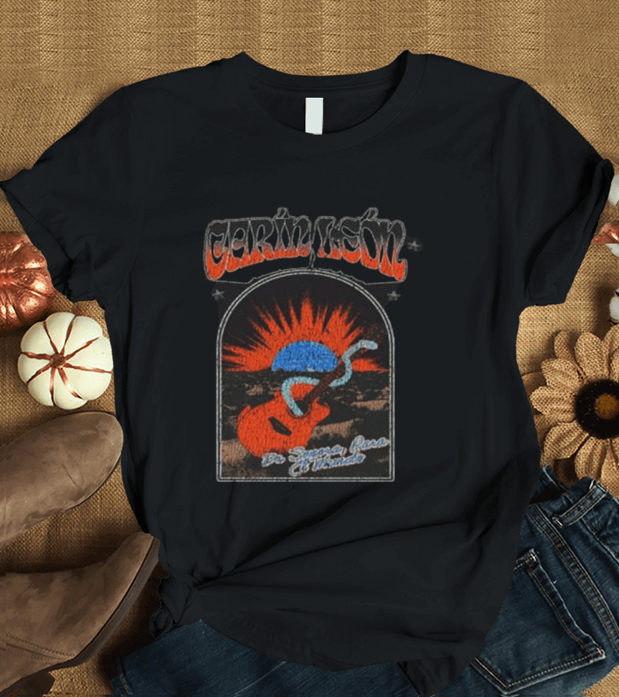 Carin Leon De Sonora Para El Mundo Guitar Sunrise T-Shirt