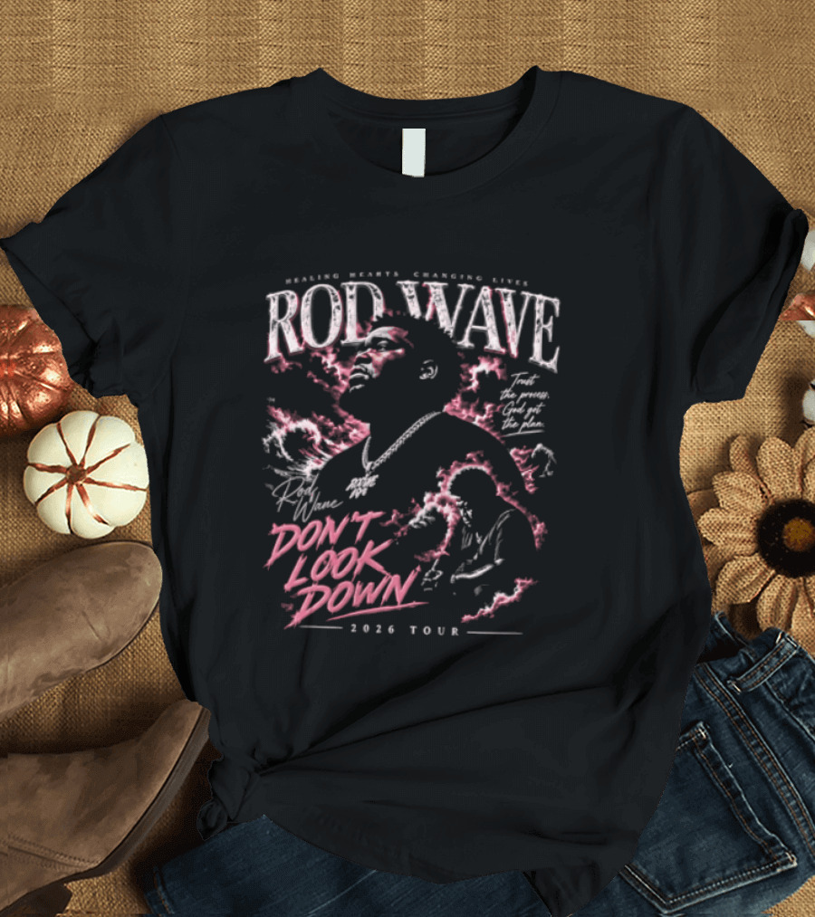 Rod Wave Healing Hearts Changing Lives Don't Look Down 2023 Tour T-Shirt