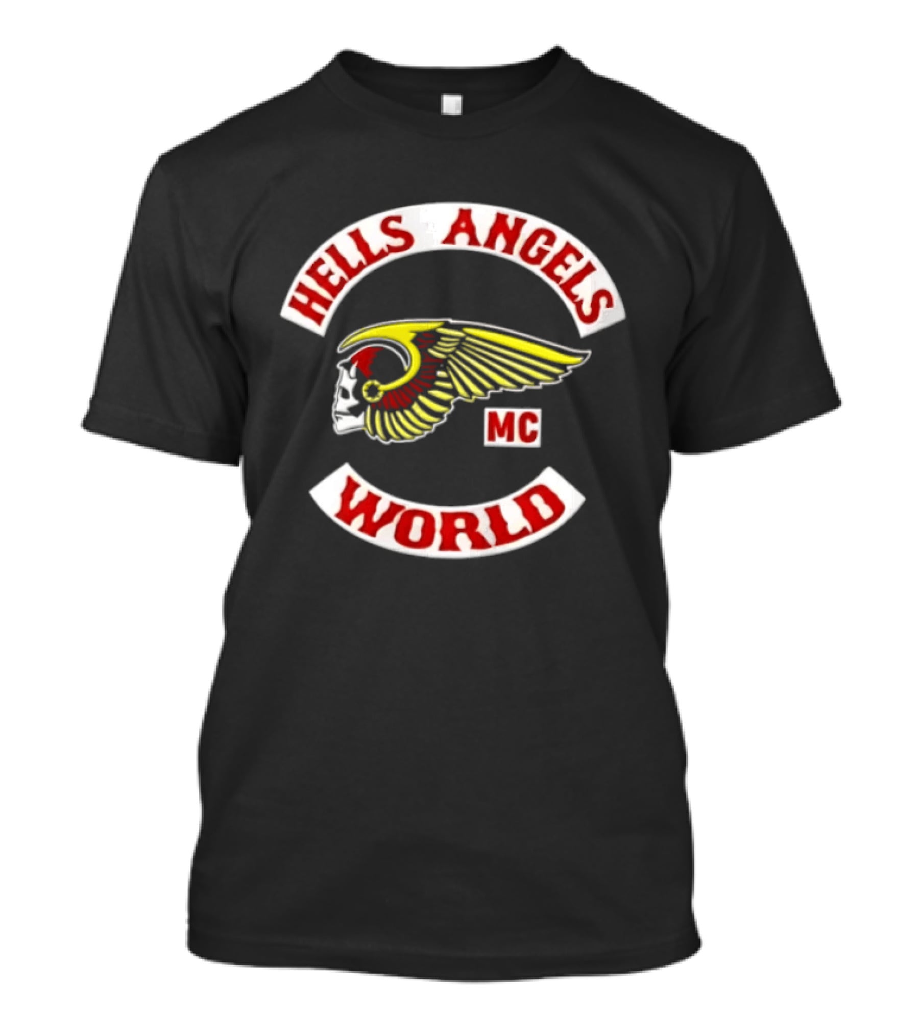 Hells Angels Skull Winged Helmet MC World T-Shirt
