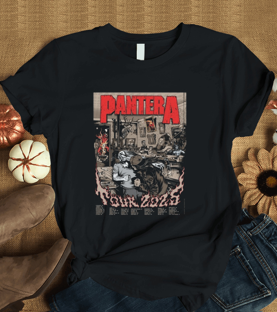 Pantera Tour 2025 Every Album Cover Combined Texas Stops T-Shirt