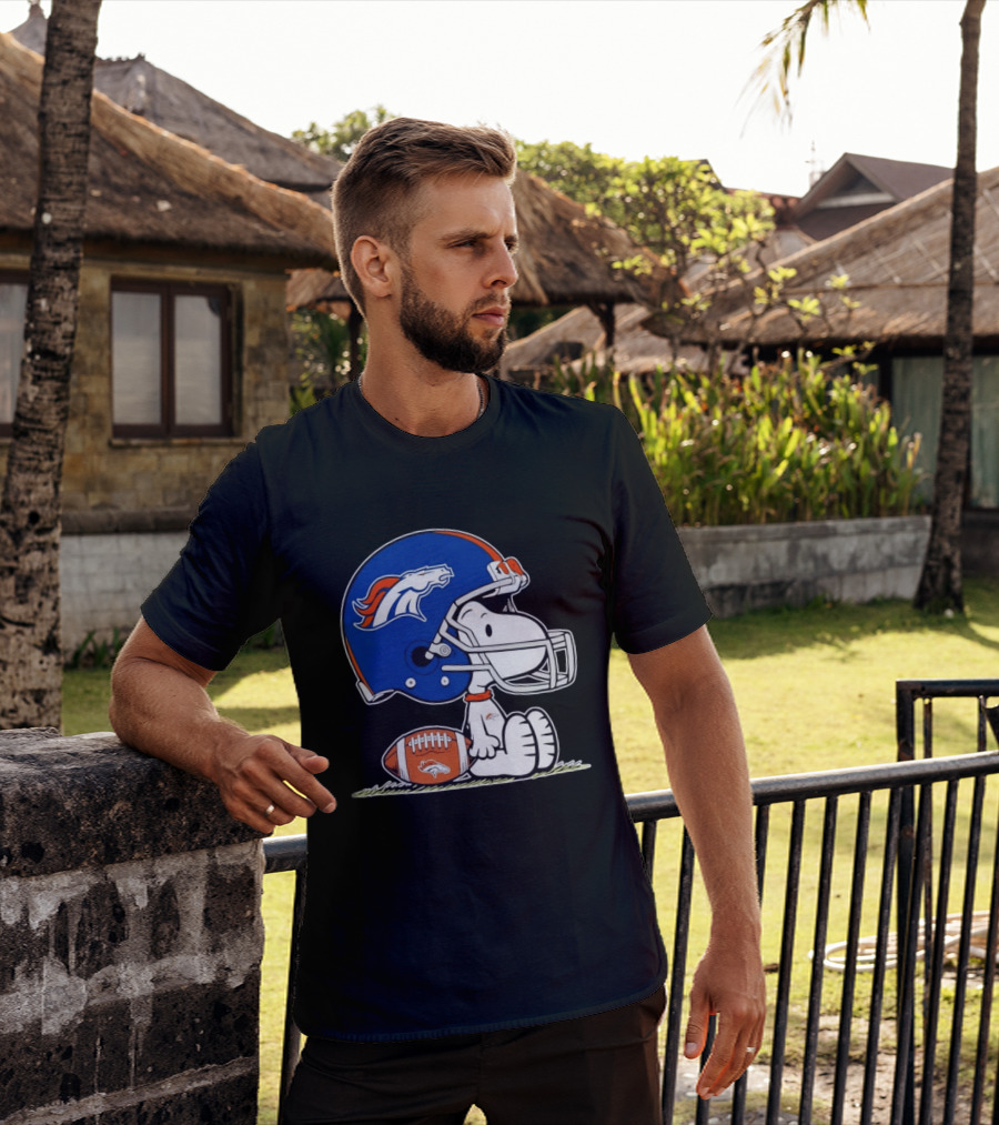 Peanuts Snoopy Denver Broncos Helmet Fan Favorite T-Shirt