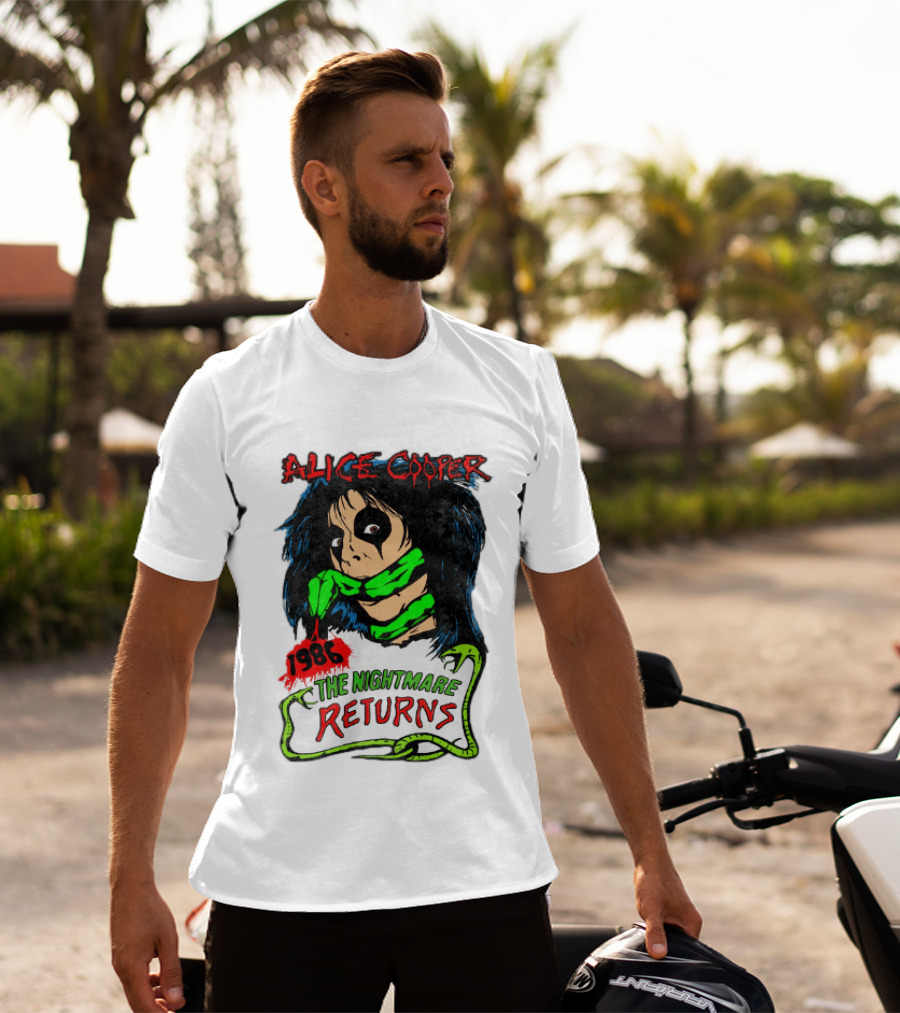 Alice Cooper The Nightmare Returns 1986 Constrictor Raglan T-Shirt