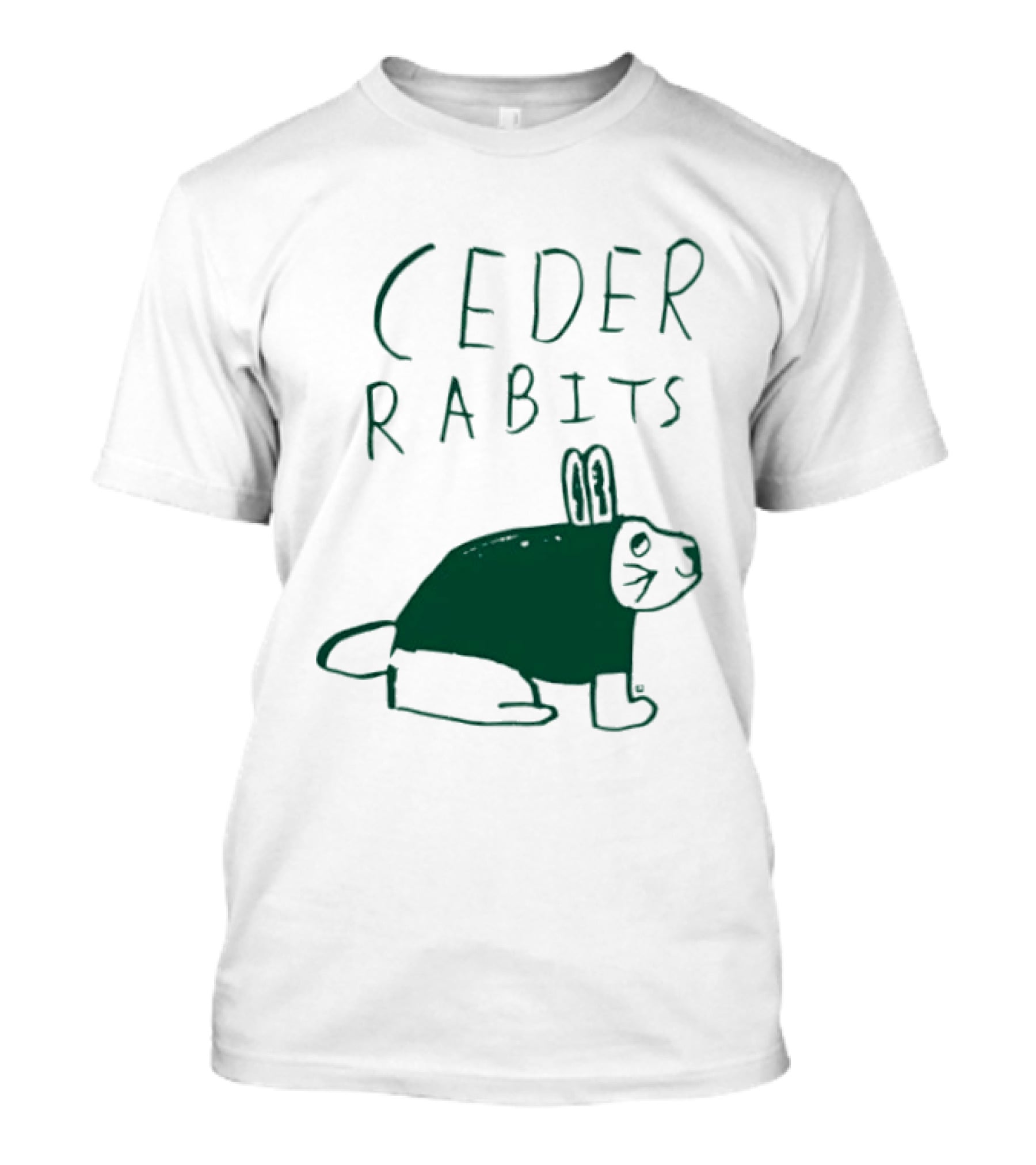 Cedar Rapids Ceder Rabits Playful Drawing T-Shirt