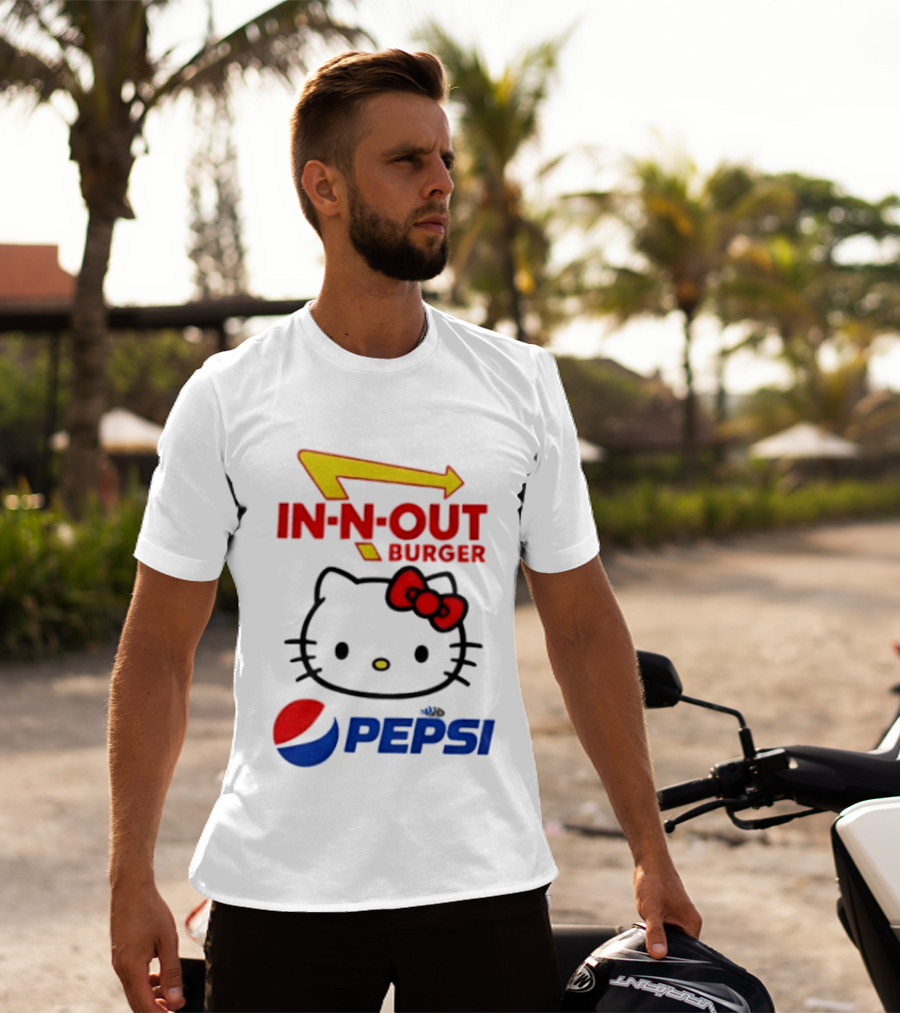 Hello Kitty Sanrio In N Out Burger Pepsi Collaboration T-Shirt