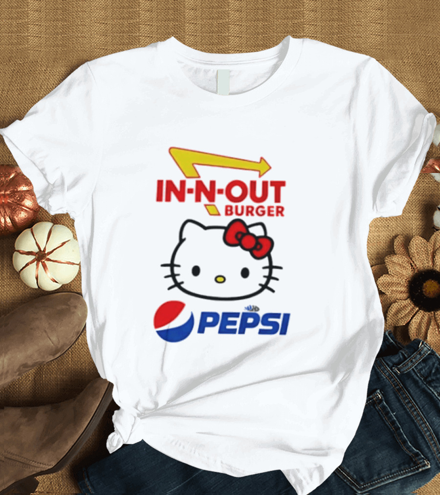 Hello Kitty Sanrio In N Out Burger Pepsi Collaboration T-Shirt