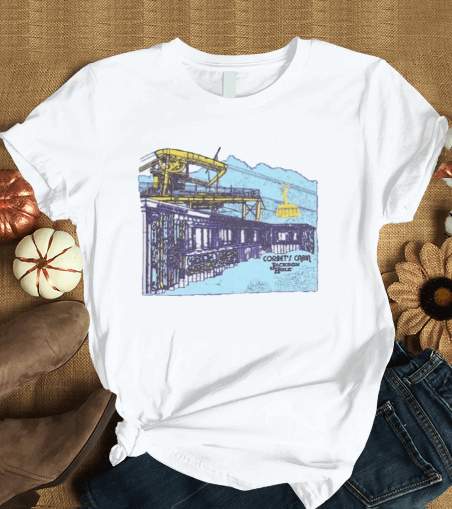 Jackson Hole Corbets Cabin Tram Wyoming Scenic Adventure T-Shirt