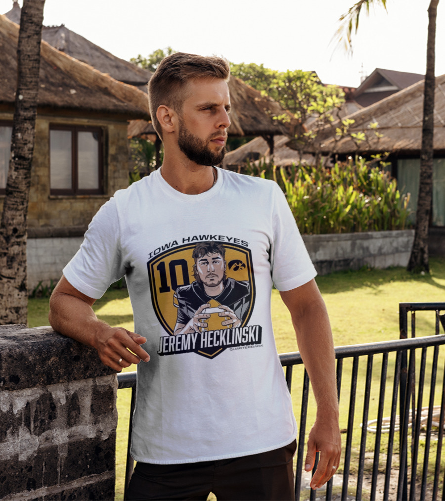 Iowa Hawkeyes 10 Jeremy Hecklinski Football Gold T-Shirt