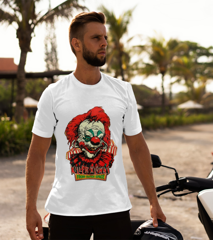 Killer Klowns From Outer Space Creepy Clown Art Red Nose Costume T-Shirt