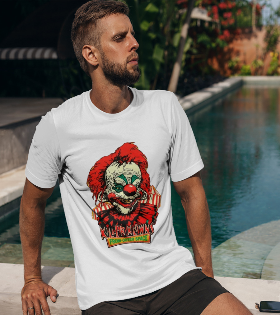 Killer Klowns From Outer Space Creepy Clown Art Red Nose Costume T-Shirt